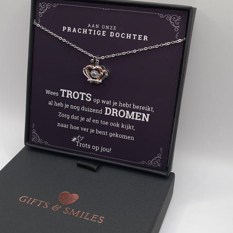 TROTS OP JOU | Kroon ketting voor dochter